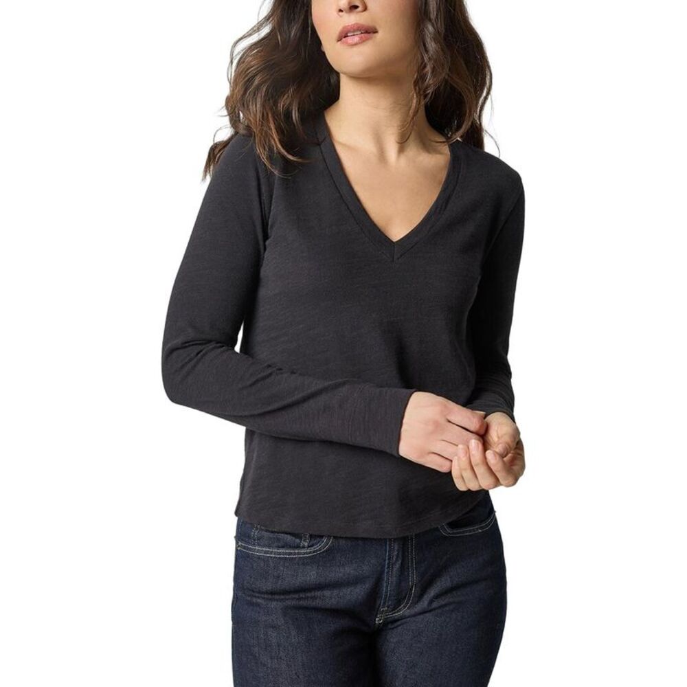 Lilla P Womens  Self Trim V-Neck Top